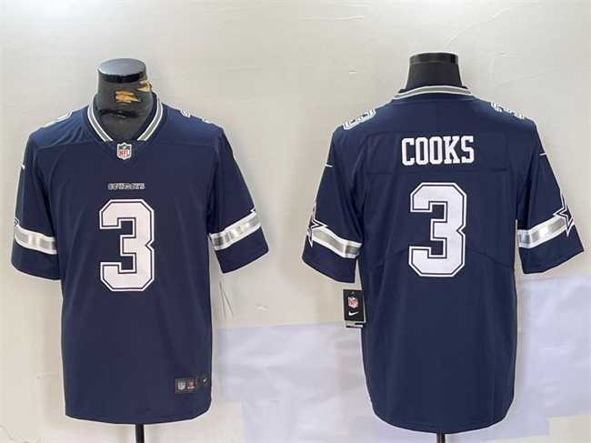Men%27s Dallas Cowboys #3 Brandin Cooks Navy Vapor Untouchable Limited Stitched Jersey